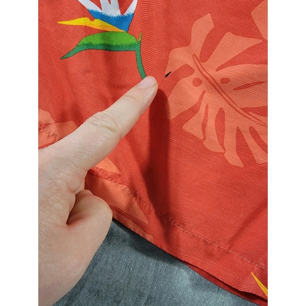 Quiksilver Volley‎ Shorts Red Tropical Beach bird of paradise w/ pockets